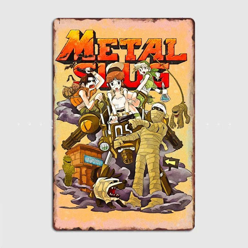 Metal Slug X Collection Gaming Posters Metal Sign Poster Garage Room Wall Art Decorations Living Custom Tin Vintage  Home Decor