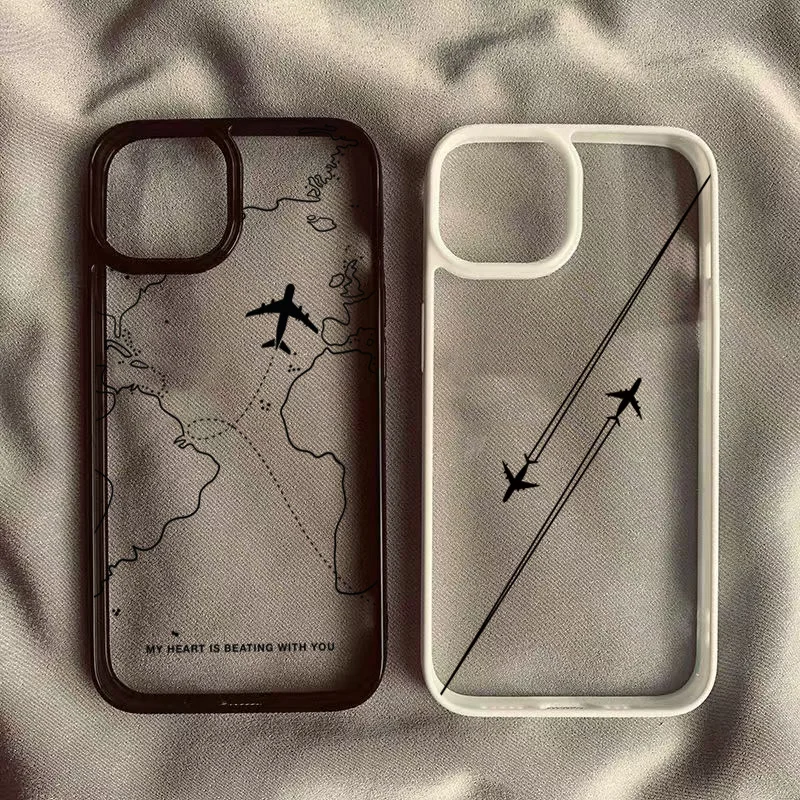 

Travel-nspired Airplane Route Desian Phone Case For iPhone 16 15 14 13 12 11 Pro Max XR X XS Max 7 8 16 Plus SE2 Clear Cover