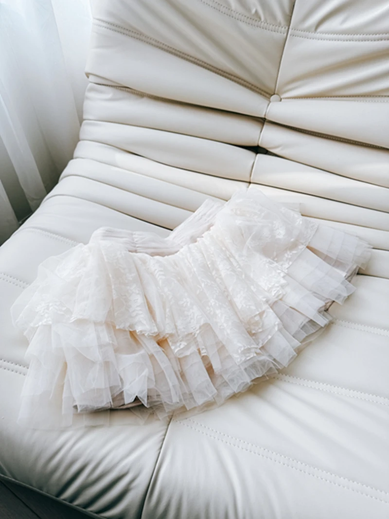 

Ele Multi-Layer Lace ort Skirt Victorian Dry Cake Court Net High Waist Fluffy Princ f-length Skirt