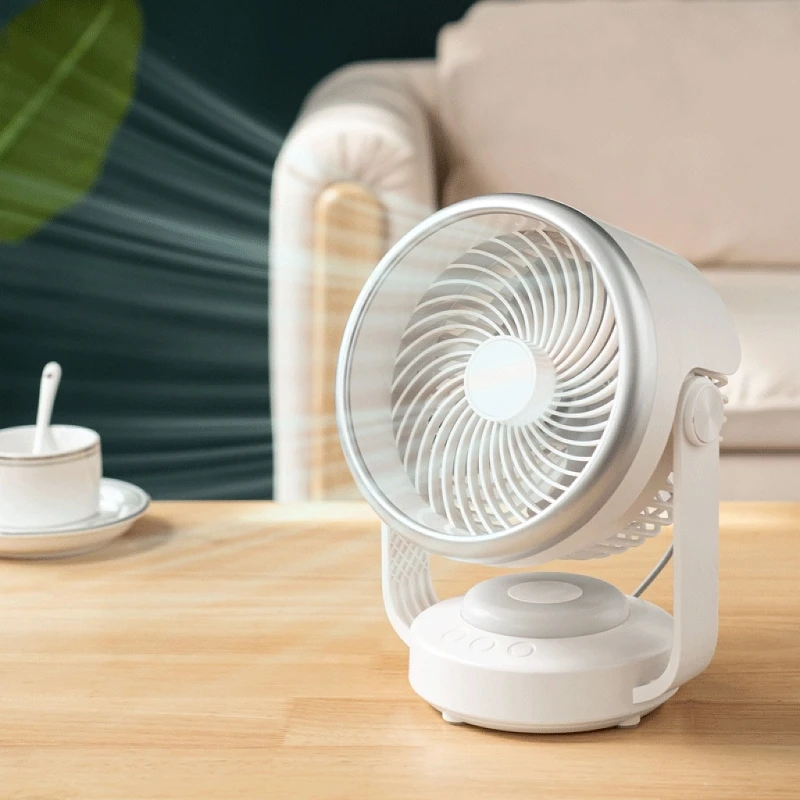 Desk Fan Air Circulators with 2 Gear LED Table Fan Quiet Operating Fan For Bedroom Electric Desktop Fan 4 Speed