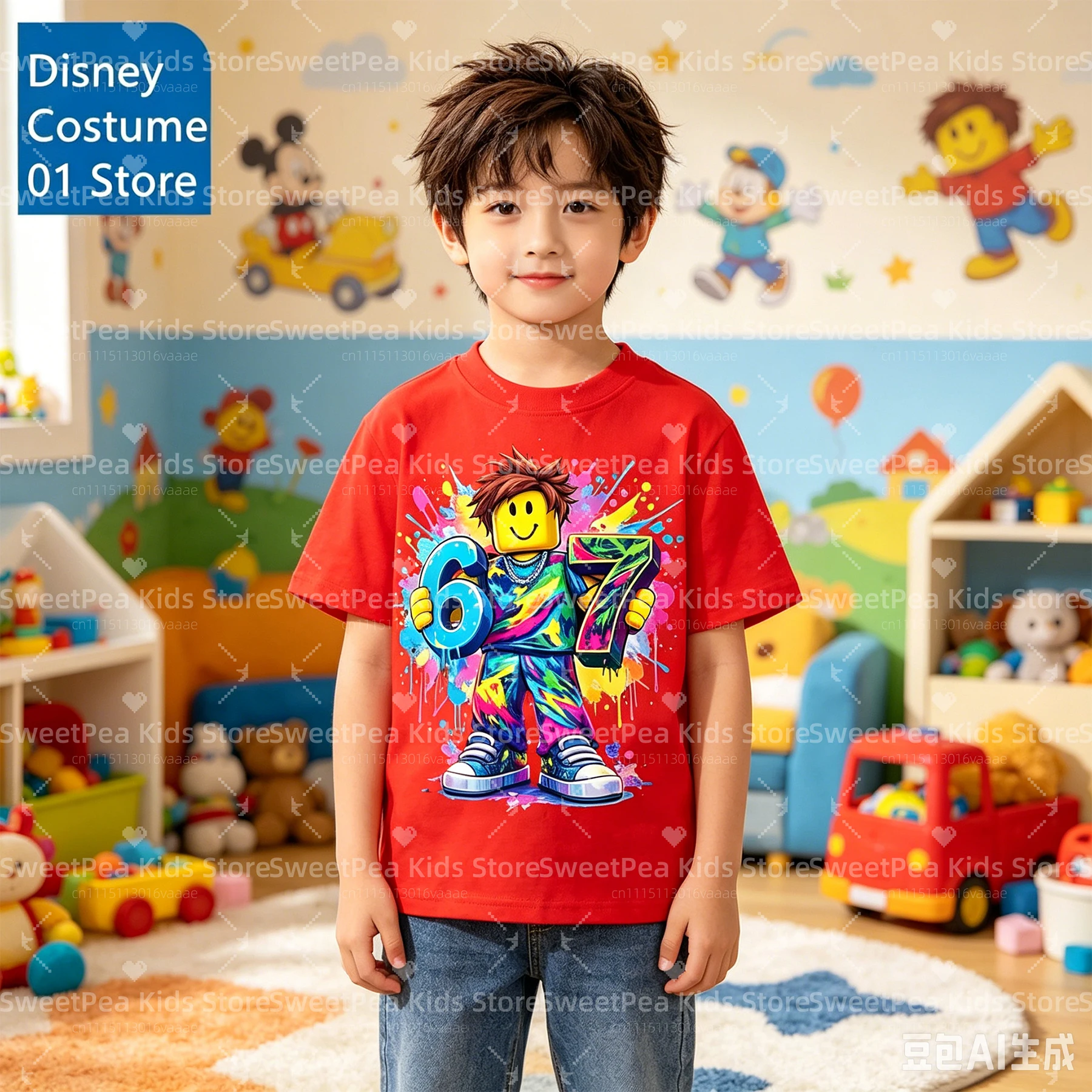 

New Roblox Game 67 Digital Printed Kids T-shirts for Boys and Girls Casual Short Sleeve Tee Children's Birthday Graphic Tops
