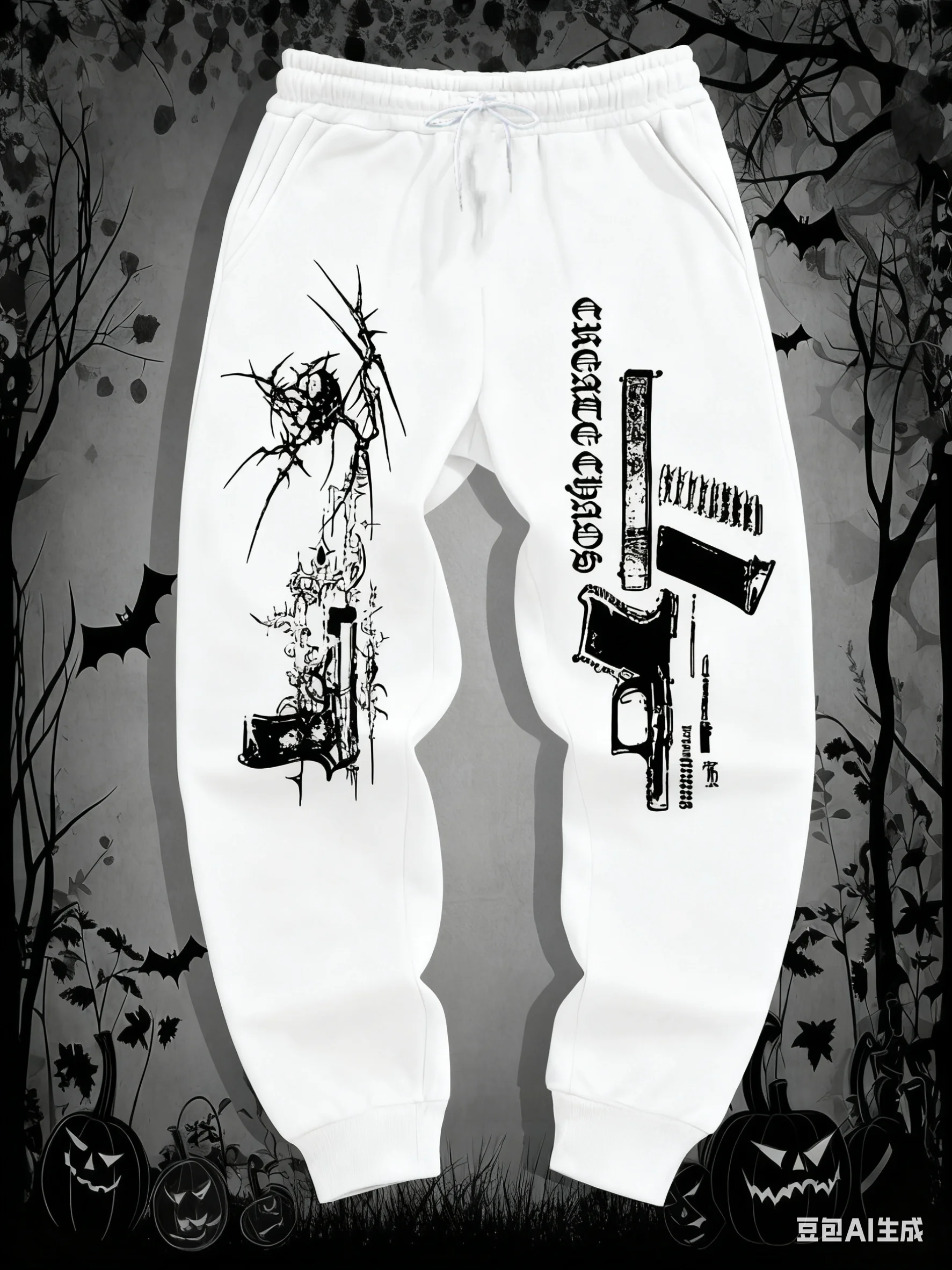 

Thorn Spear Pattern Dark High Street 3D Printed Jogger Pants Punk Graffiti Casual Sweatpants Personalized Sports Trousers