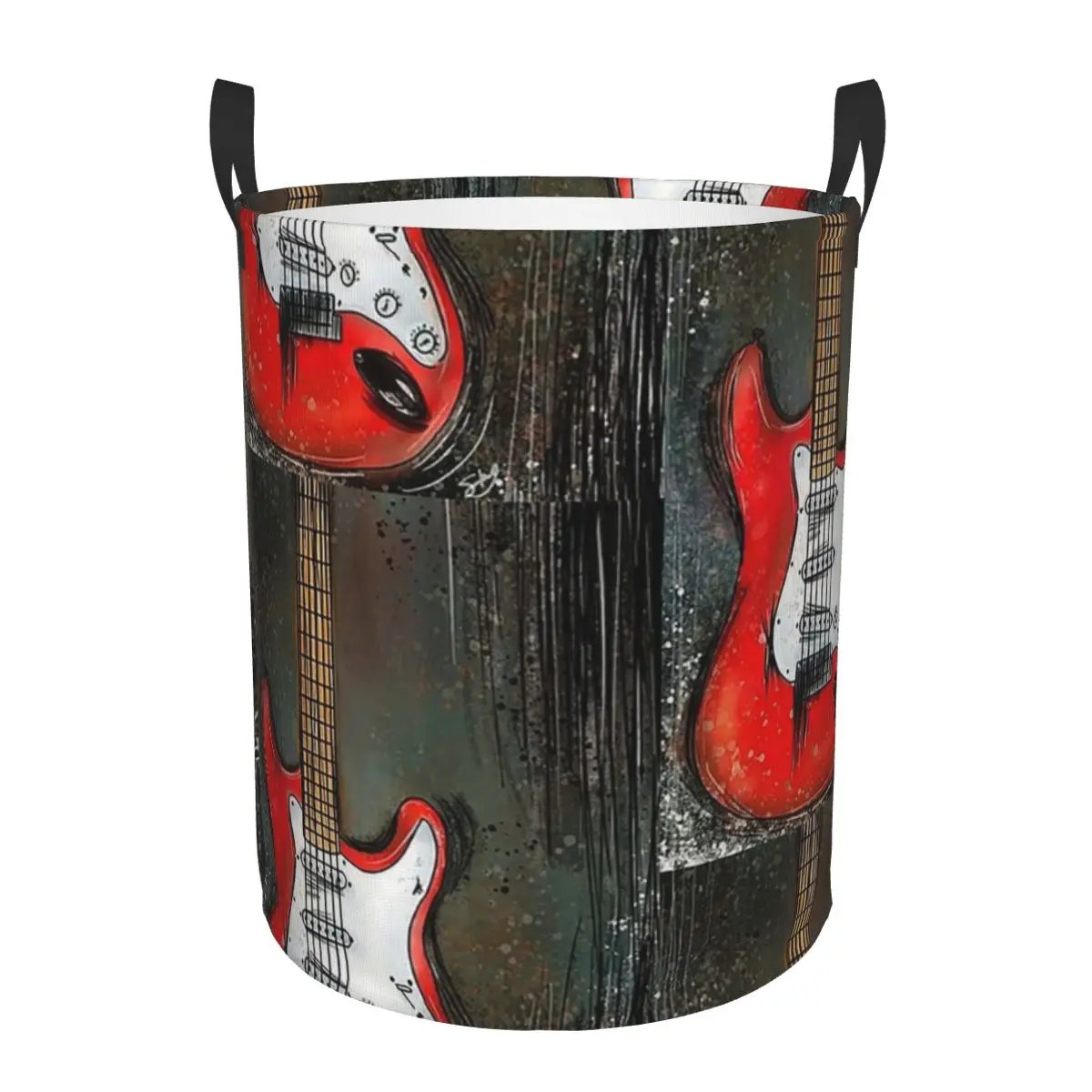 

Electric Guitar Backpack Foldable Laundry Baskets Dirty Clothes Toys Sundries Storage Basket Large Waterproof Bag For Home Kids