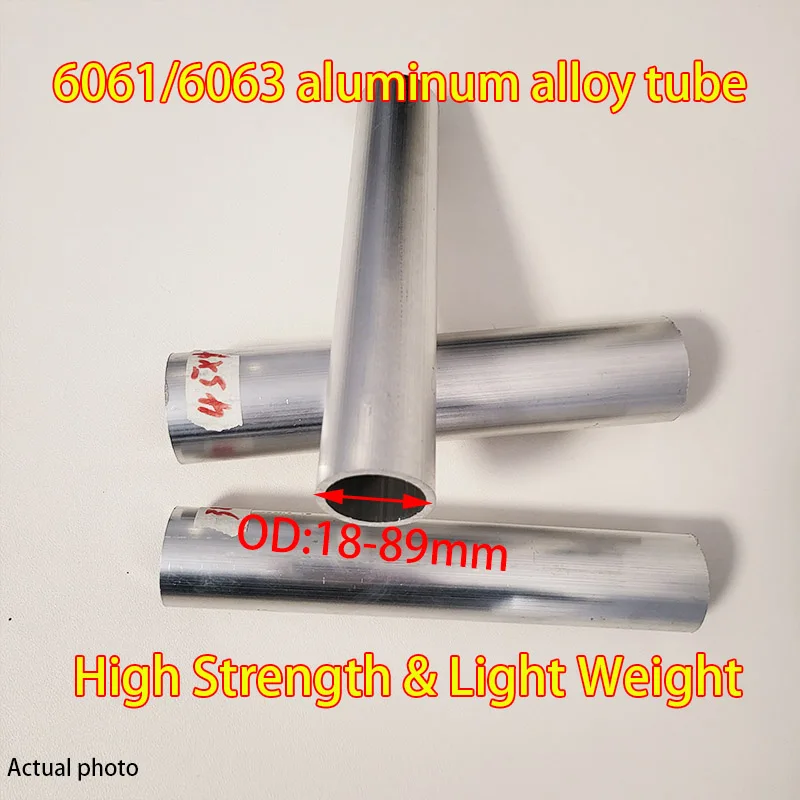 OD18-76mm Length200-500mm 6061/6063 Aluminium Tube Hollow Alloy Pipe Industrial High Strength Corrosion Resistance Oustomized