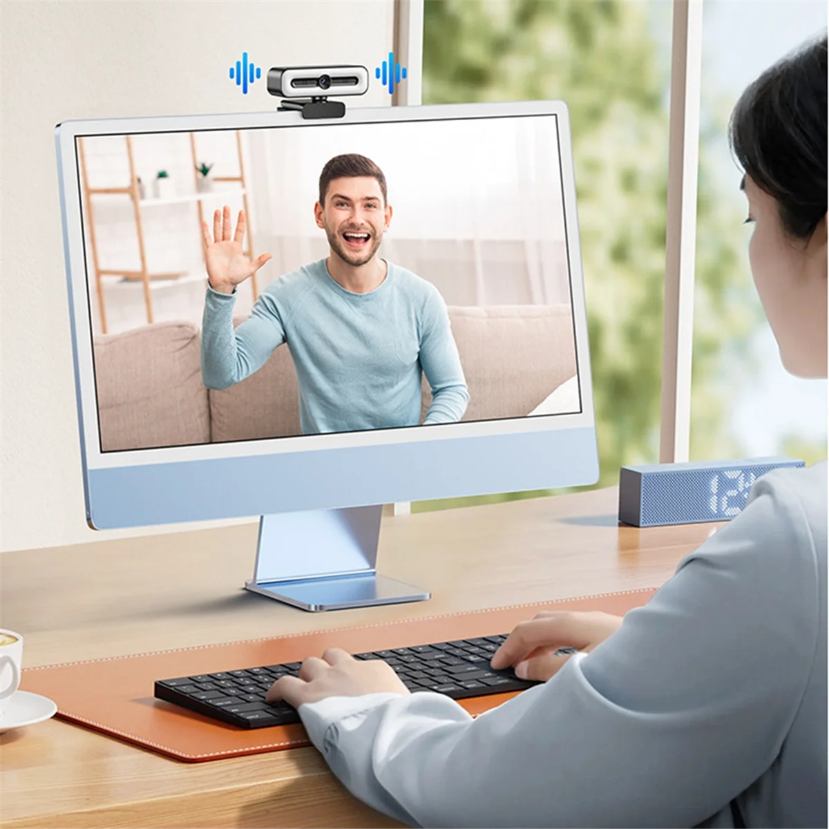 B74A Full HD 4K PC Laptop Webcam Auto Focus Live Streaming Flexible Webcam for Computer PC Web Cam with Microphone