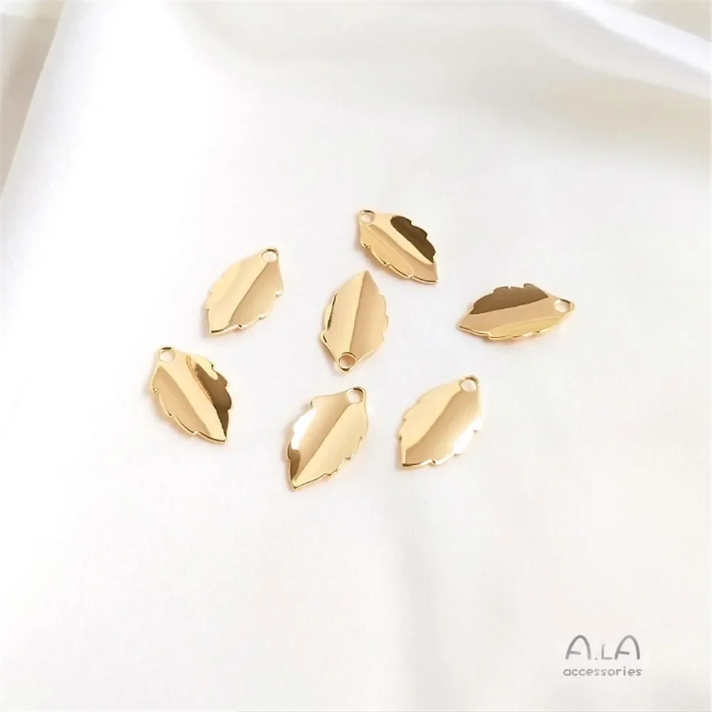 14K Gold Plated Leaf pendant hollow out flower apricot leaf earring pendant diy hand jewelry accessories