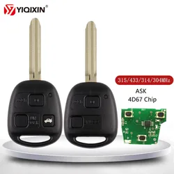 YIQIXIN 2/3 Button For Toyota Corolla Camry Yaris RAV4 Prado Tarago Cruiser Kluger Remote Car Key 315/433/314MHz 4D67/68 4C Chip
