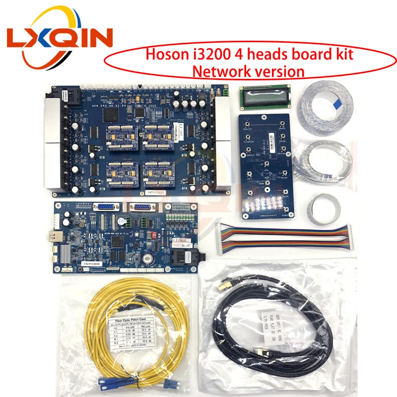 LXQIN 4 heads Hoson Board Kit for Epson i3200 Print head board kit for water based/Eco solvent printer Nerwork version