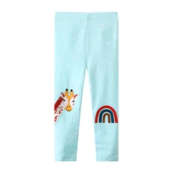 Jumping Meters 2-7T Hot Selling Giraffe Embroidery Baby Leggings Pant Kids Skinny Trousers Full Pencil Pants Autumn Spring Pants