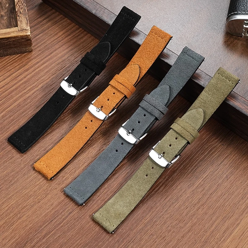 حزام جلد الغزال عالي الجودة لساعة كاسيو الصغيرة المربعة A168W A159 158 A1200/1300 حزام جلد البقر الناعم 18 مللي متر #2