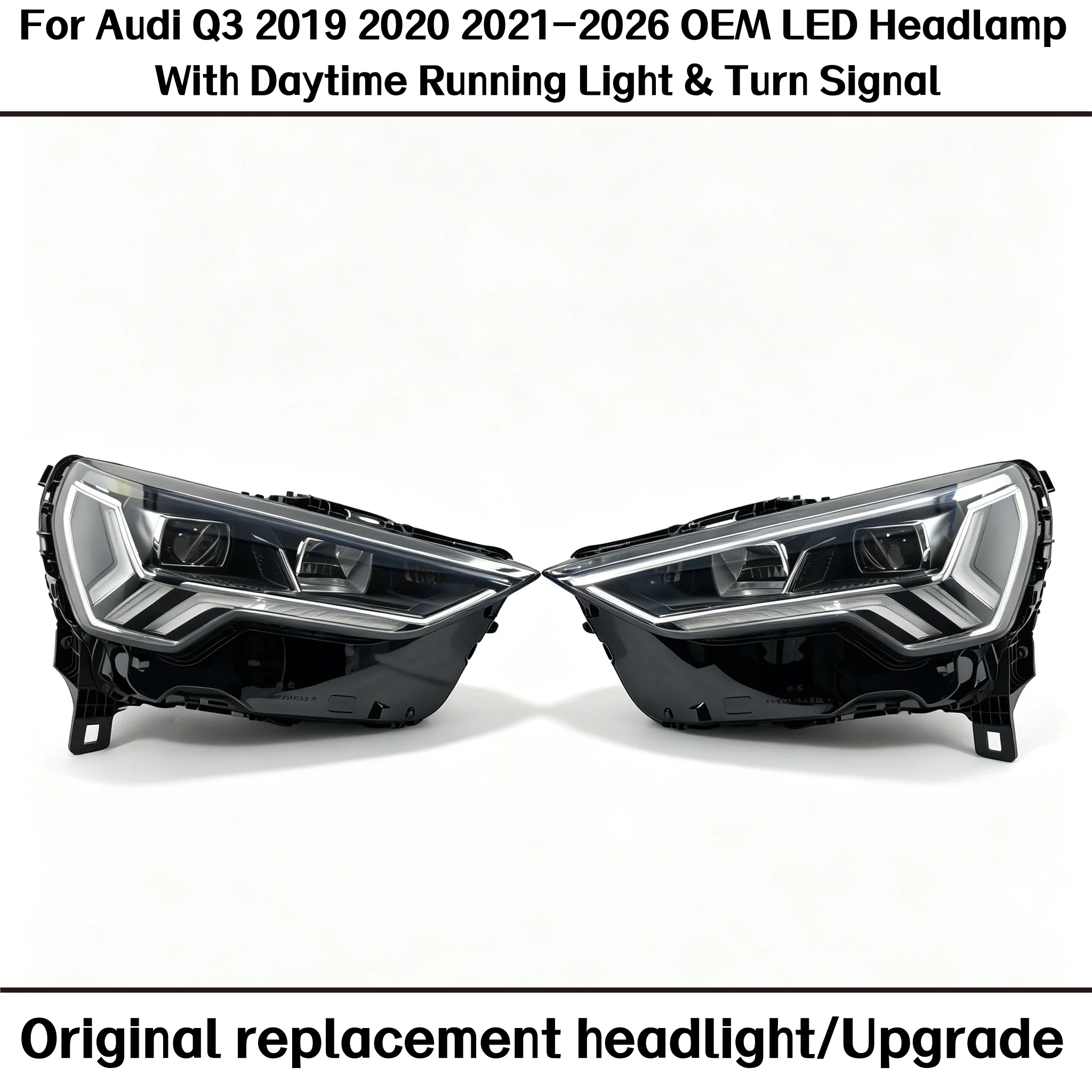 

For Audi Q3 2019-2026 OEM Mid Configuration LED Headlight Assembly With DRL Turn Signal Lens,Genuine Headlamp Auto Accessories