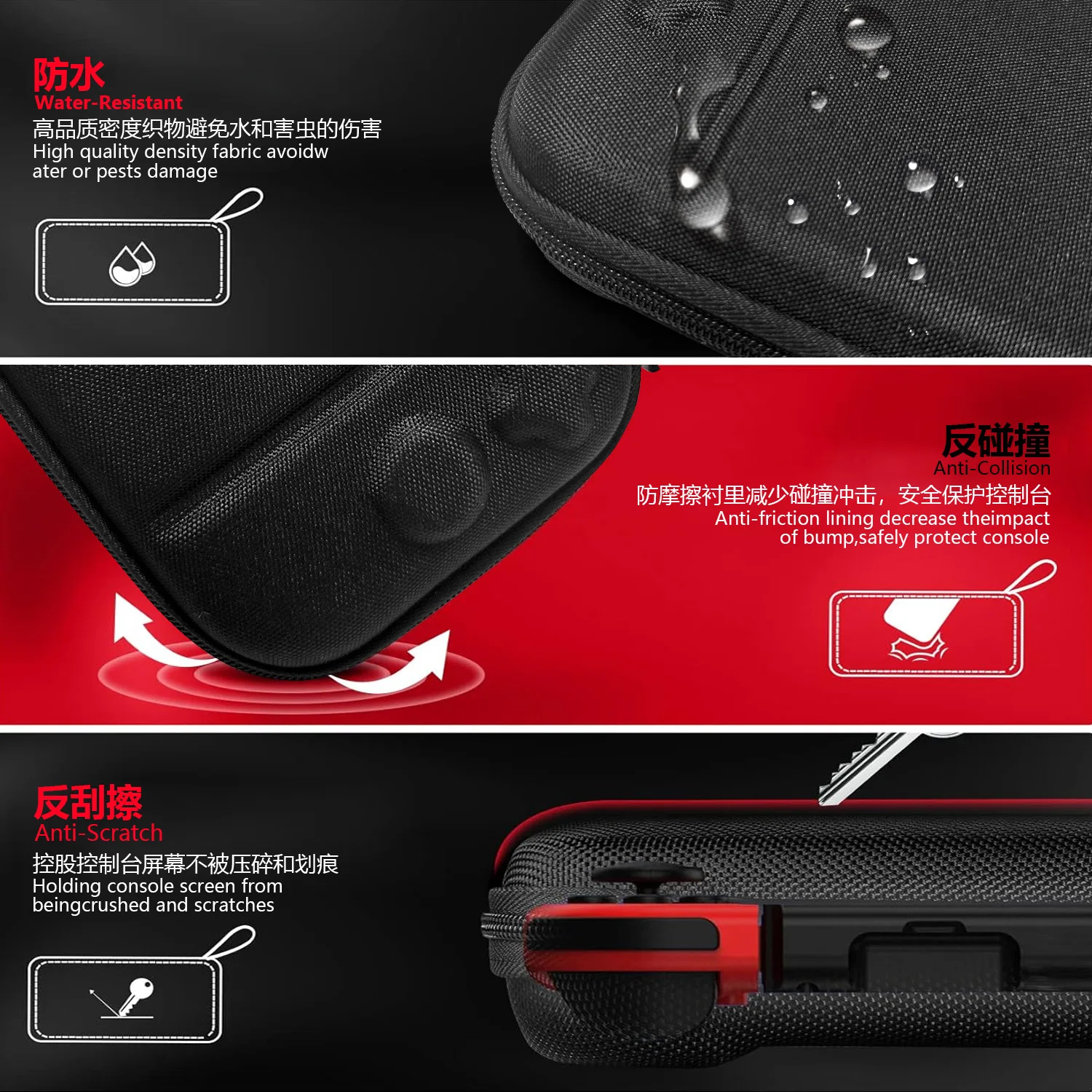 Travel Slim Carrying Case for 2025 Switch 2 Accessories, Waterproof EVA Hard Shell Protective Storage Hand Bag NS 2