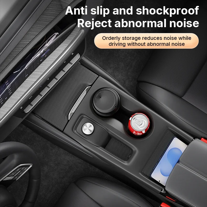 

For Buick Envision 2022-2025 Center Console Gear Shift & Cup Holder Silicone Cover Set Wireless Charger Dustproof Mat