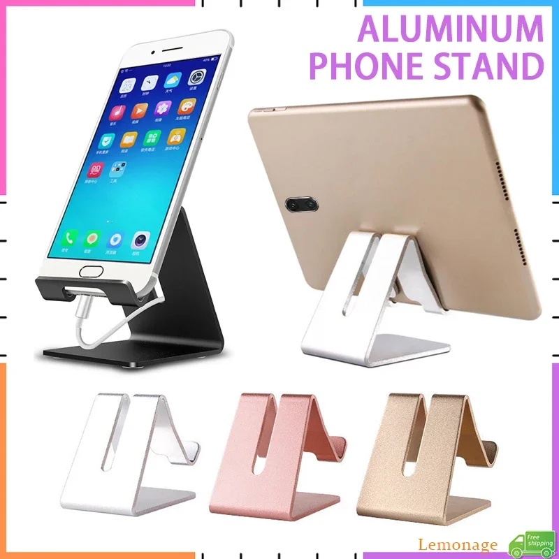 【Fast Delivery】Aluminum Phone Holder For Desktop Stable Holder For Phones/Tablet Universal Phone Support Live Stand