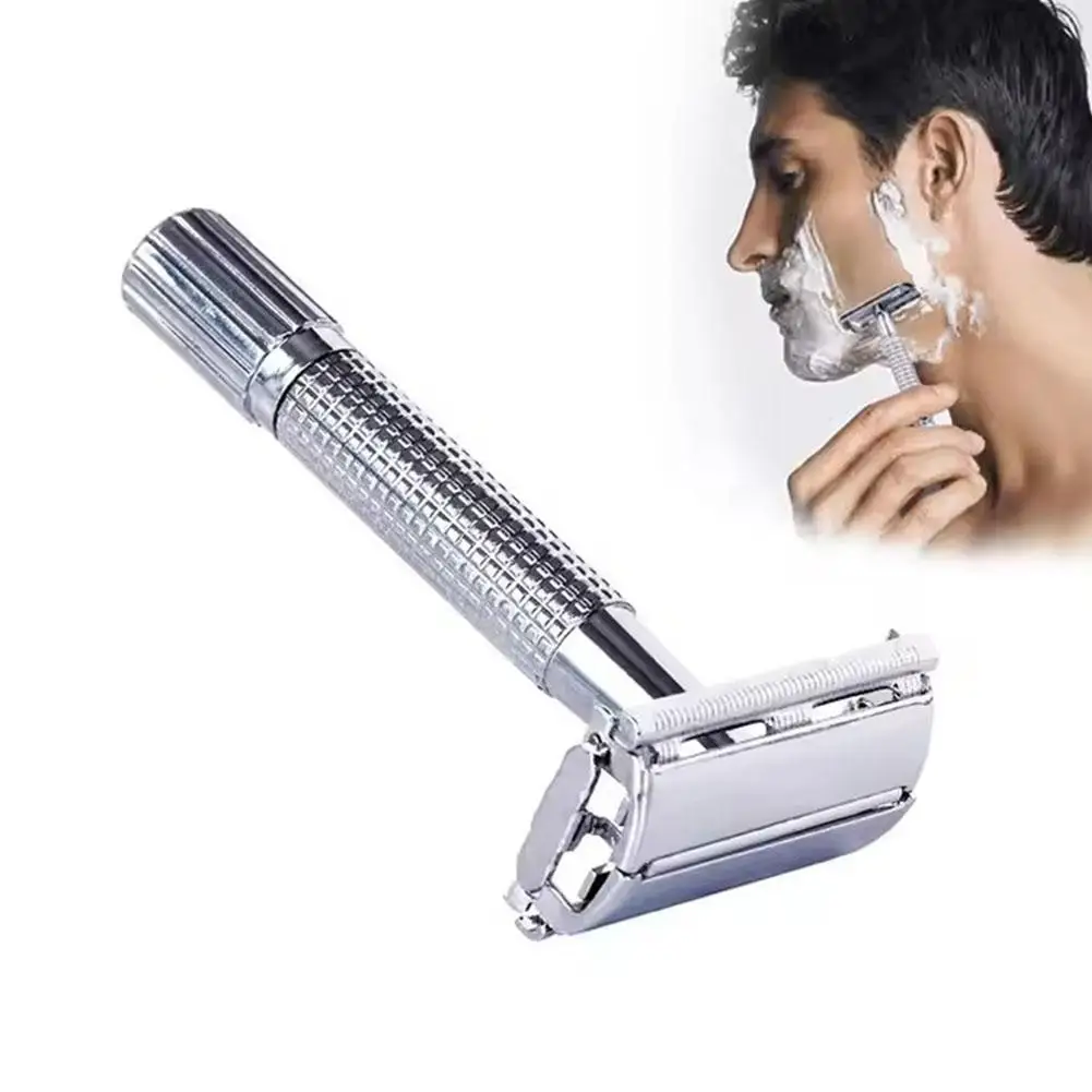 Adjustable Safety Razor Men's Professional Manual Shaver Straight Edge Stainless Barber Shaving Tool Folding Razor Men Stee R2L6