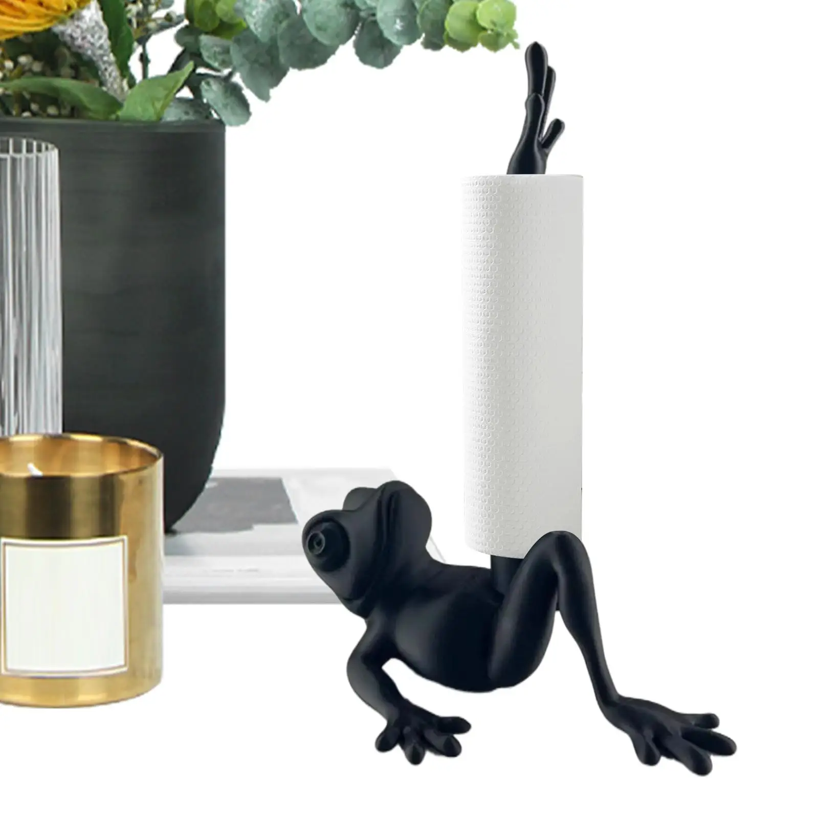 

Frog Toilet Paper Holder Vintage Cute Toilet Kitchen Paper Holder Vertical Standing Tissue Organizer Tissue Dispenser