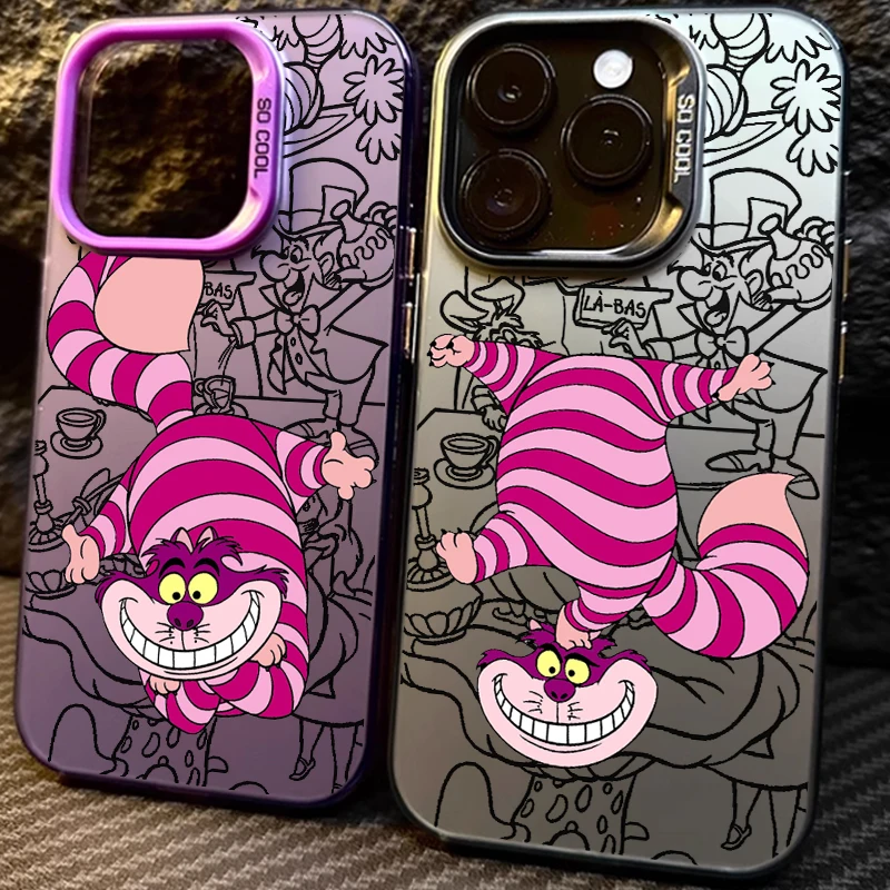 Cat Disney Alice Cheshire For Redmi Note 13 12 12S 11 11S 11E 10 10T 10S 9C 9T Pro Plus Max Lite 5G Colorful Silver Mobile Back