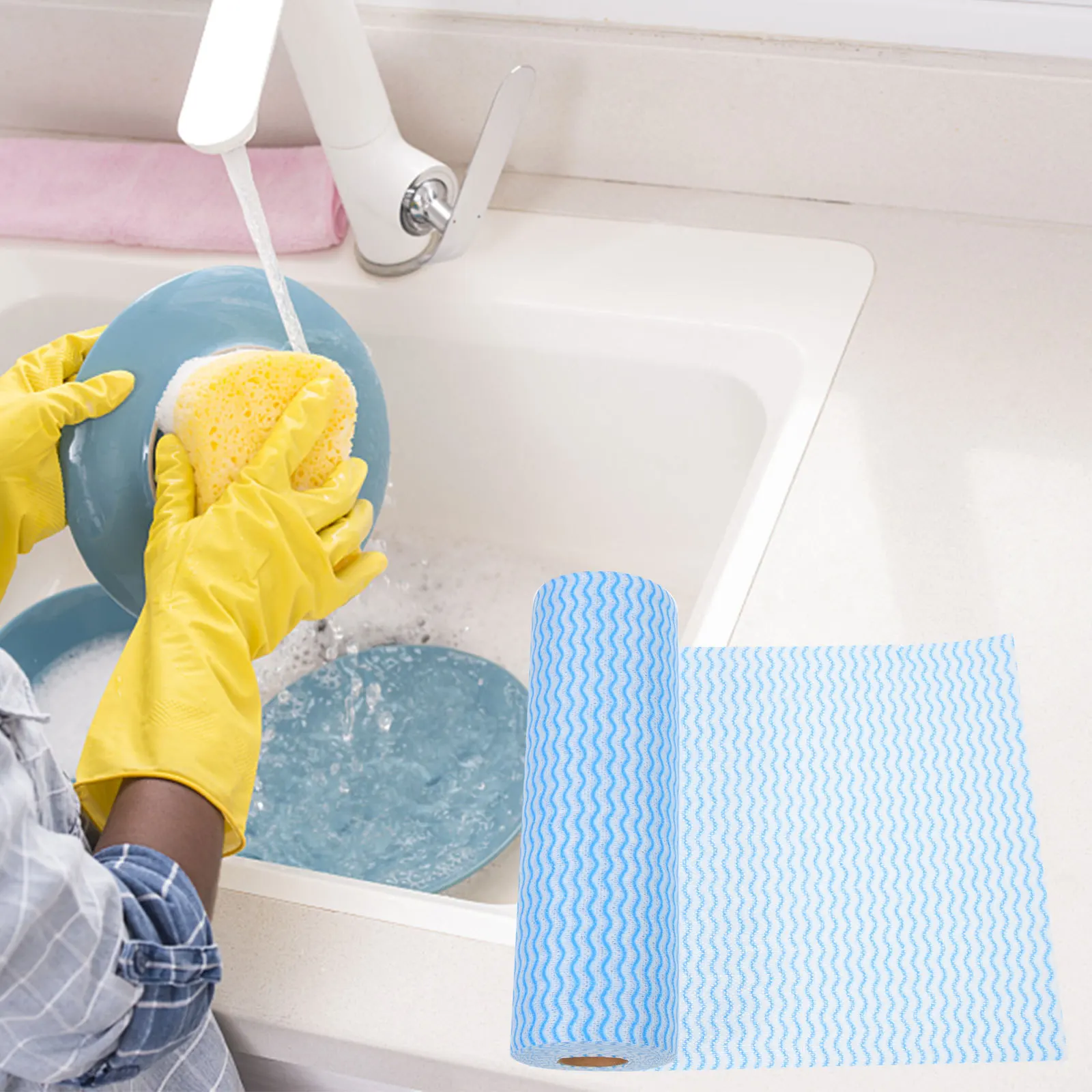 

50Pcs Dish Cloth Set High Water Absorption Detergency Kitchen Accessories Reusable Paper Towels Cleaning Rags Dish Cloth