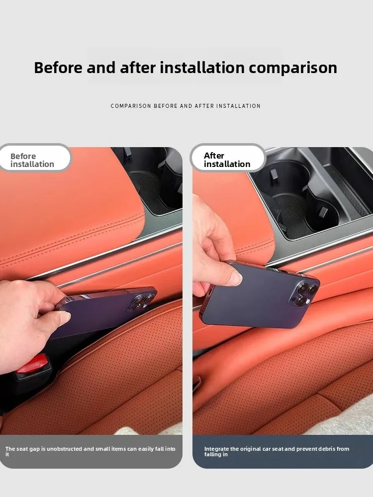 For BYD Sealion 8 Tang L Dmi 2PcsCar Seat Gap Strips Bendable Leak Proof Filler Strip Front Row EV Crack Anti-drop Fill Plug