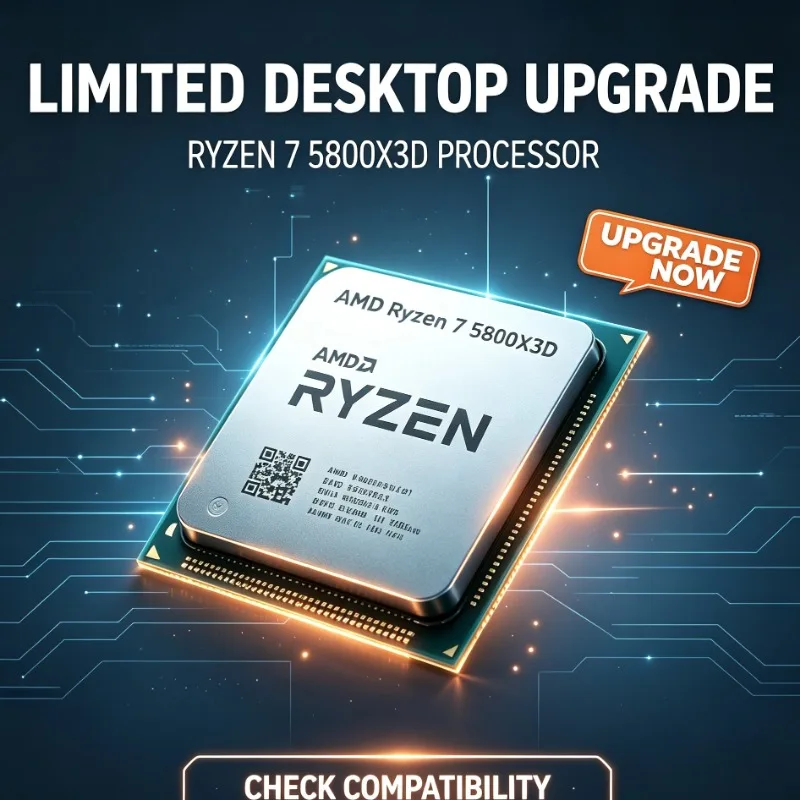 Ryzen 7 5800X3D Gaming Processor Ryzen 5000 Series AM4 8-Core 16-Thread 5GHz 96MB Cache DDR4 Desktop CPU