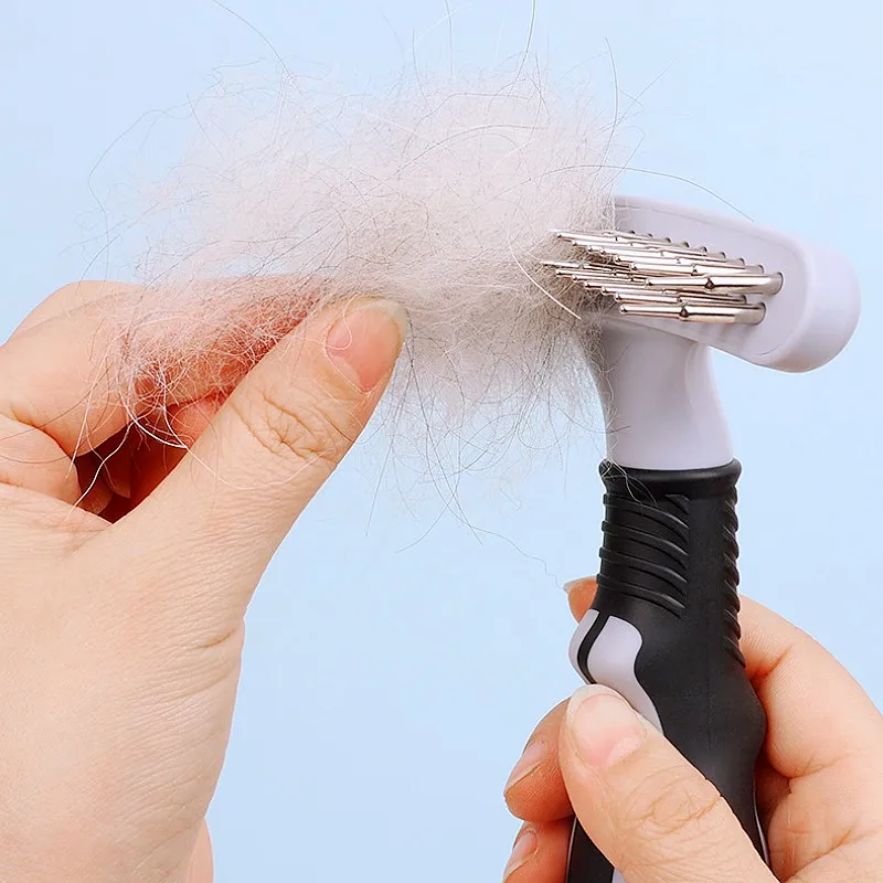 Dog Comb Stainless Steel Teeth Dog Brush Pet Hair Remover Massage Combs for Dogs Hair Knot Opening Thick Dogs Comb Pet Supplies