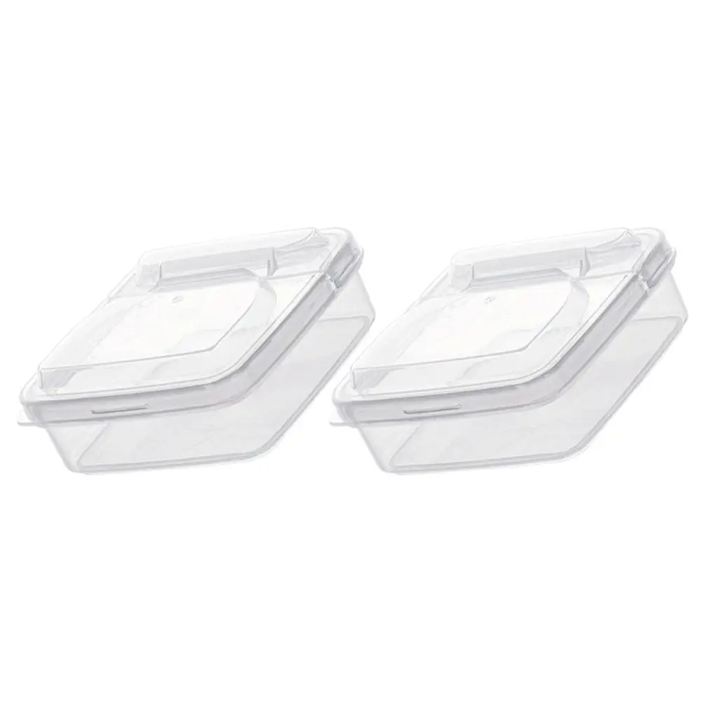 2pcs Cheese Slice Storage Box, Food-Grade BPA-Free Refrigerator Container with Lid for Kitchen, Hotel, Restaurant