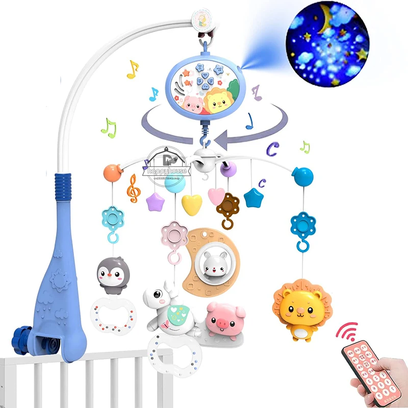 Baby Crib Mobile with Lights Music  Projection for Infants 0-6 Months Remote Control Crib Toys for Newborn Baby Mobile for Crib