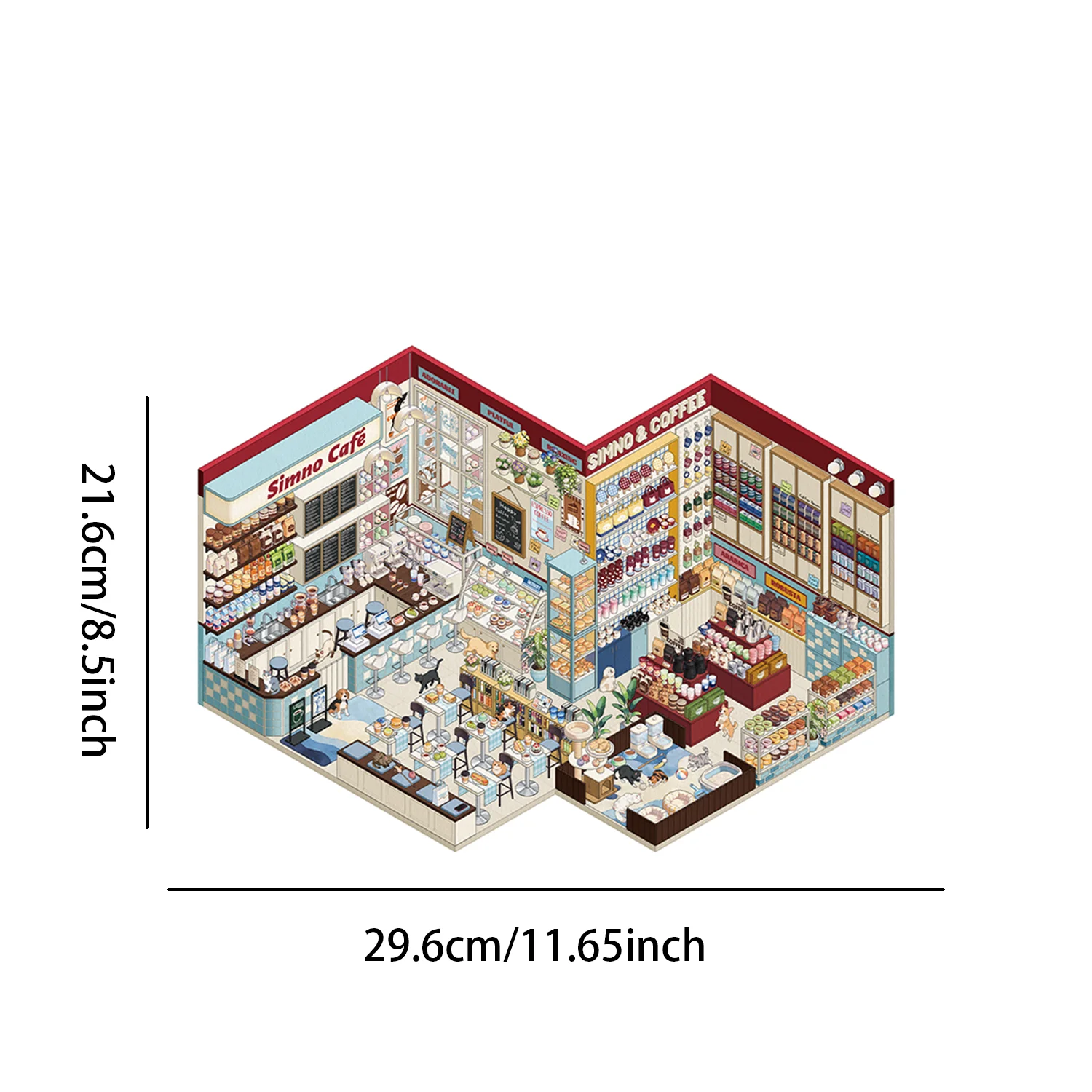 5 Sheets Mini Convenience Store PET Stickers, Tiny Shop Scene Decals for Dollhouse & Miniature Making image 5