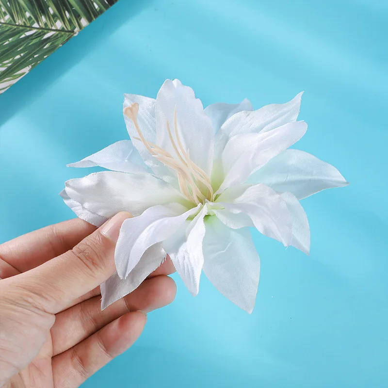 

5pcs Artificial Silk Lily Flowers Head for Wedding Bridal Bouquets Crafts Festival Party Home Room Garden Decoration Wreath