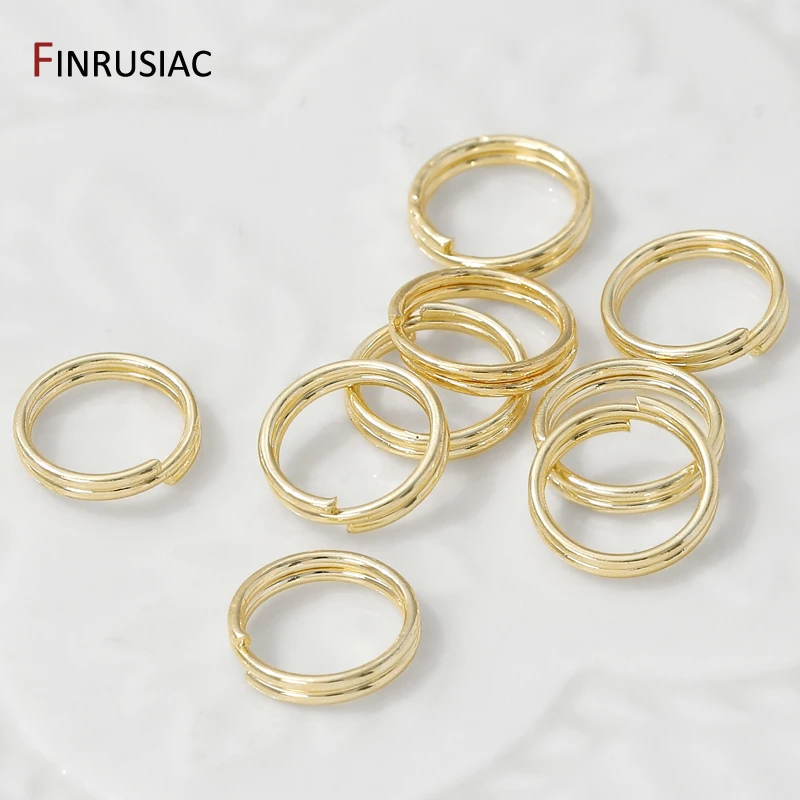14K Gold Plated Brass Double Loops Open Jump Rings,Split Rings Connectors for DIY Jewelry Making Findings Wholesale