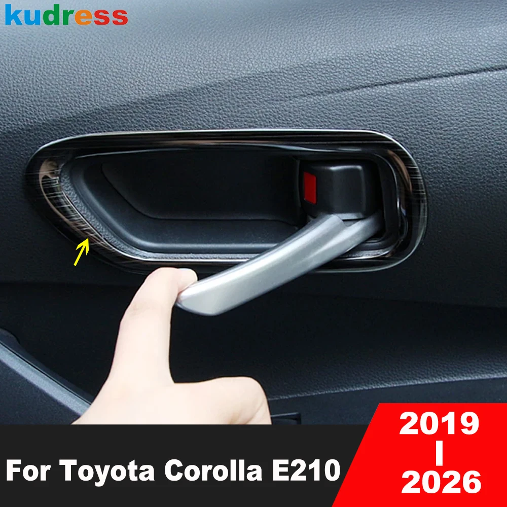 

Car Inside Inner Door Handle Bowl Cover Trim For Toyota Corolla E210 2019-2023 2024 2025 2026 Hybrid Black Interior Accessories