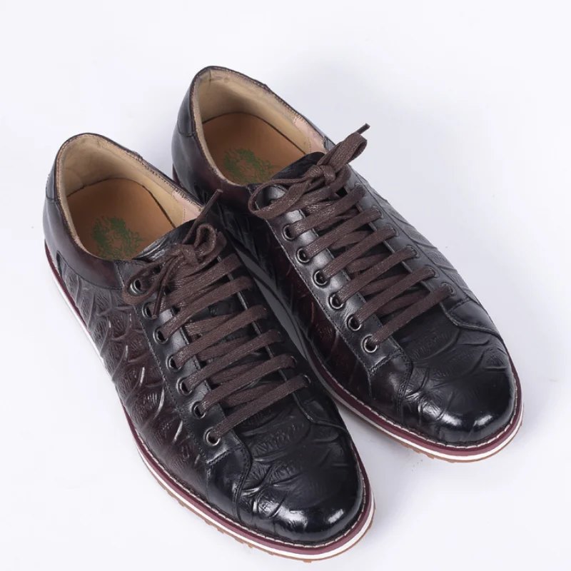 

2026 Fashion Luxury Designer Men's Oxford shoes, natural cowhide, crocodile print, social evening casual men's sports shoes b21