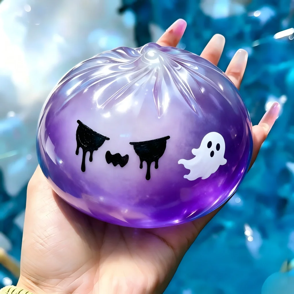 Large Colorful Glitter Dumpling Glitter Dumpling Squishy with Box Dumplings Sensory Squeeze for Stress Relief Faux Decor
