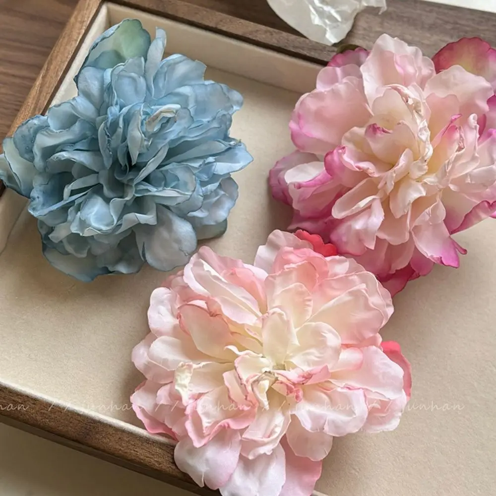 Spring Summer Simulated Peony Flowers Hair Claw Clip Headdress Women Girls Korean Sweet Colored Floral Hairpin Hair Accessories