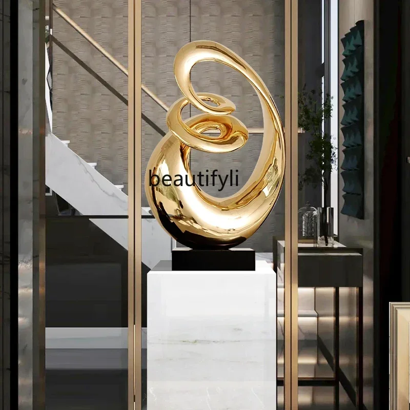 Modern minimalist resin marble sculpture ornament entrance hall lobby decoration6239