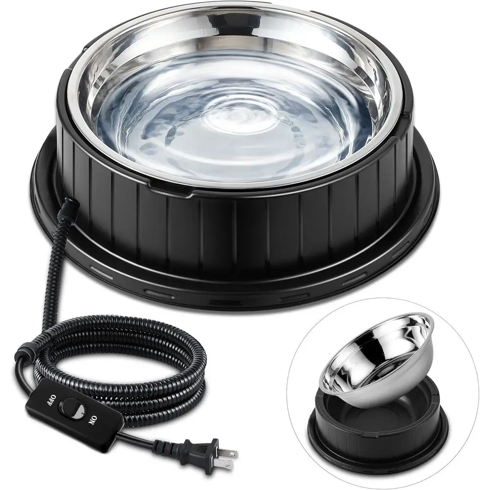 

Подогреваемая миска для собак и кошек с точным контролем температуры, 55 Вт, 2,4 л, съемная, из нержавеющей стали, с защитой от перегрева и защелкивающимся шнуром