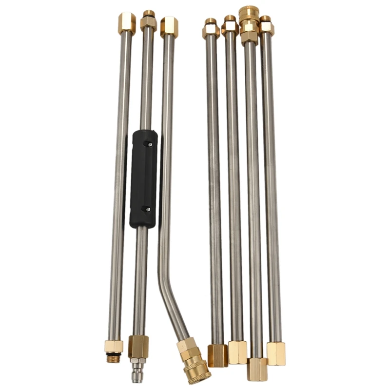 Powerful Pressure Washer Extension Wand Set, 7.5Ft Replacement Lance, 1/4 Inch Quick Connect, 30 Degrees Curved Rod Extension At