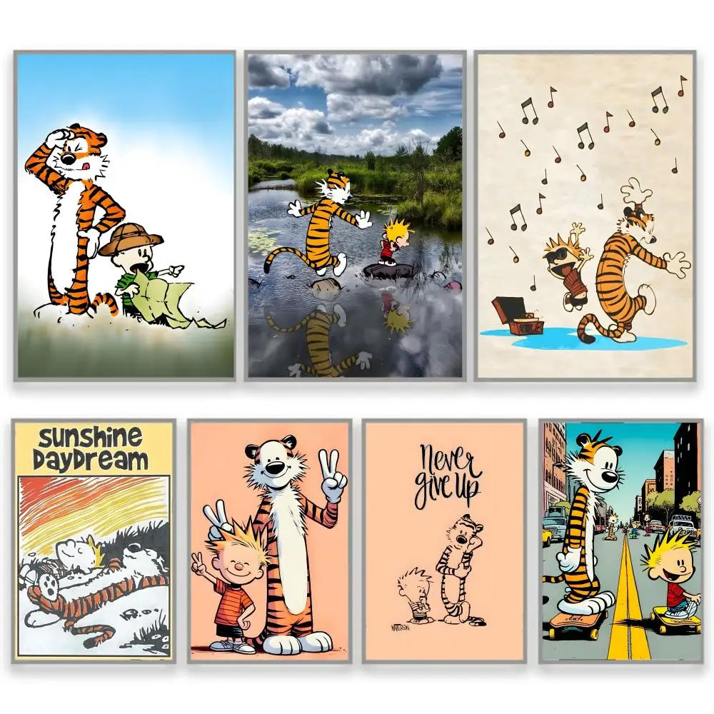 Calvin And Hobbes Self-adhesive Art Modern House Decoration First Apartment Decor Background Wall Poster Poster
