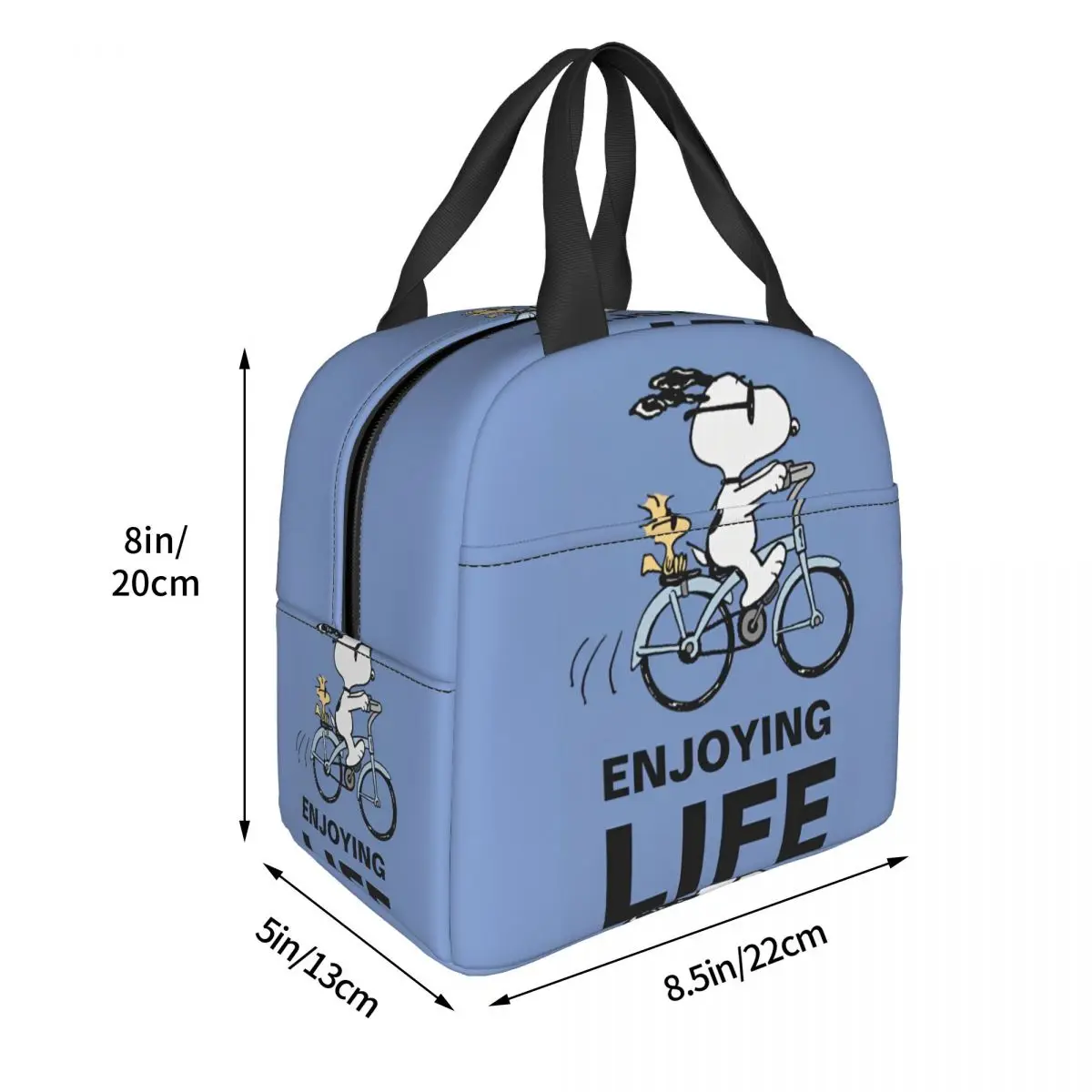 Snoopy Bicycle Cartoon Lunch Bag Convenient Lunch Box Office Designer Cooler Bag Kawaii Oxford Thermal Tote Handbags