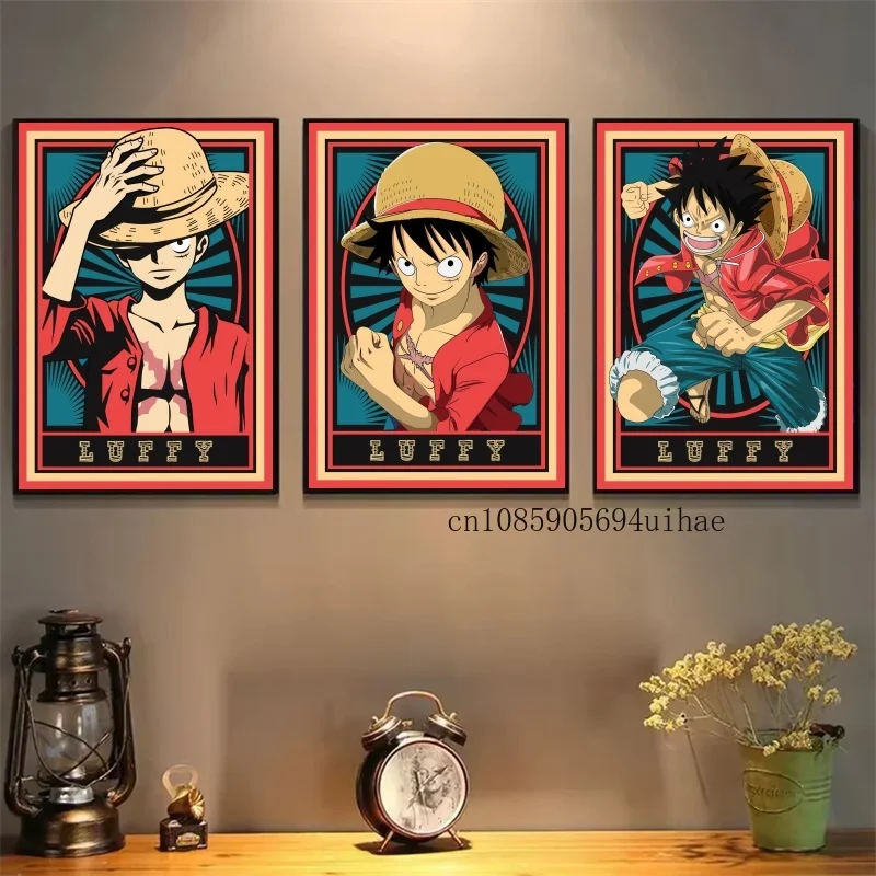 

Printing on Canvas Posters One Piece Luffy Best Gifts Zoro Classic Anime Pictures Home Wall Vintage Aesthetic Decor HD Posters