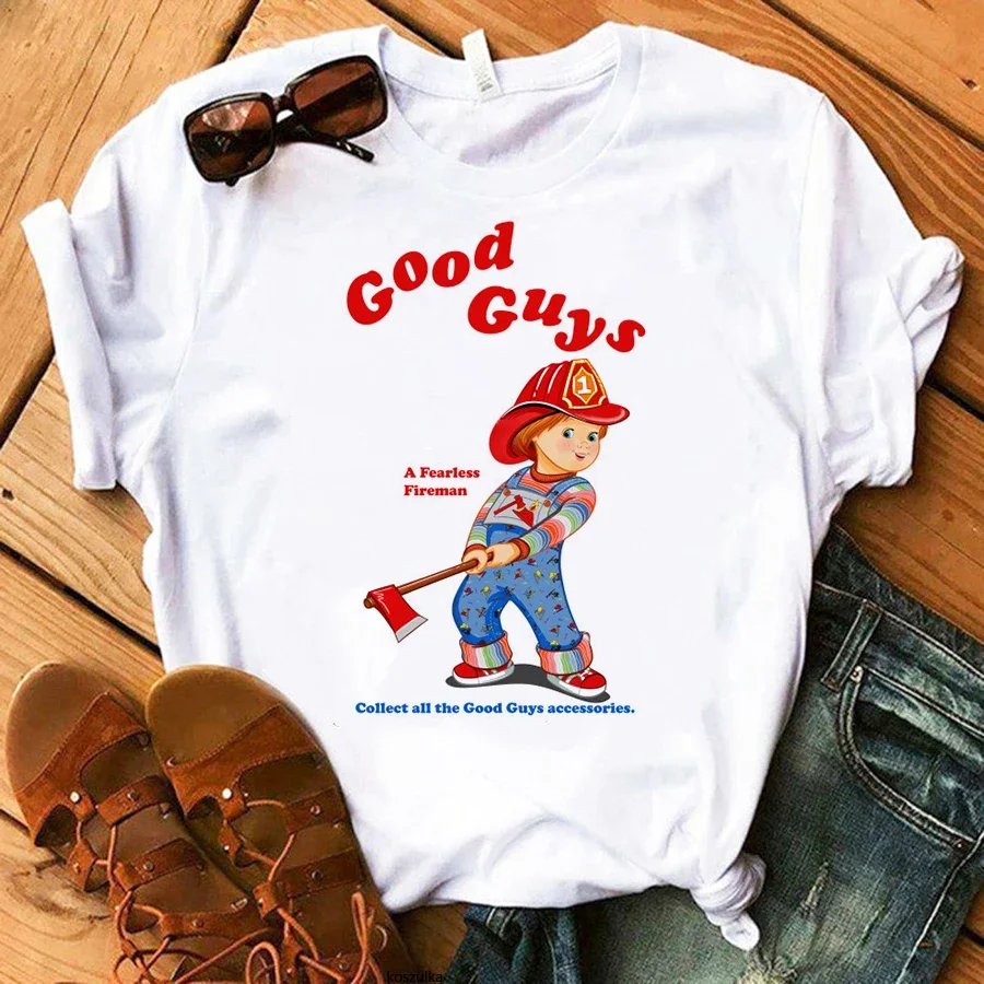 Chucky T-Shirt Summer Women Printed Funny Graphic Tops Tee Shirt Fashion Kawaii Harajuku Hip Hop Casual Unisex Manga Tshirts