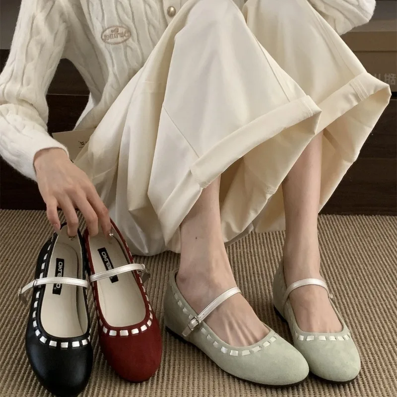 

Vintage Thick Heel Women Mary Jane Shoes Concise Buckle Strap Internal increase Shoes Ladies Elegant Dress Leather Pumps