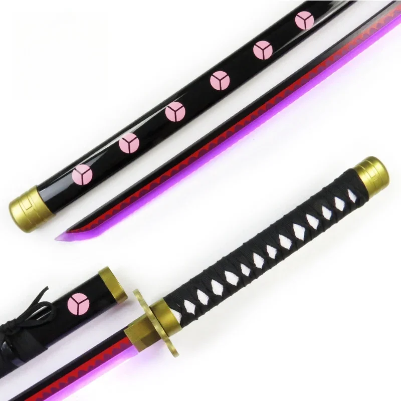 104cm Bright Roronoa Zoro Katana Luminous Led Light One Piece Sword Anime Cosplay Prop Real Japanese Katana Samurai Sabre Gift