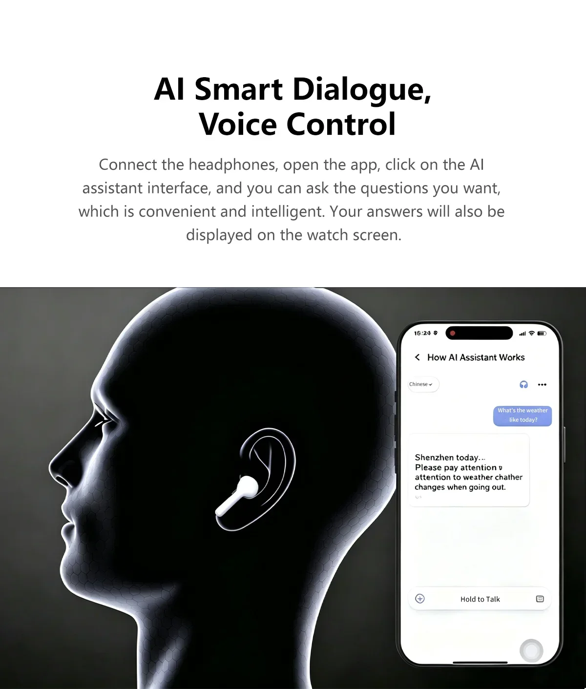 Smartwatch with Built-In Earbuds and 1.88-Inch Curved TFT Display description 6
