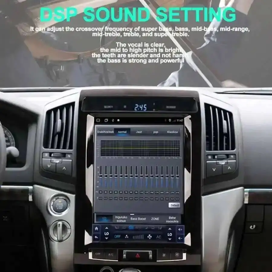 8 + 256GB GPS DSP Navi AHD شاشة 12.1 بوصة لتويوتا لاند كروزر LC200 2008-2015 أندرويد 15 سيارة الوسائط المتعددة مشغل فيديو ستيريو