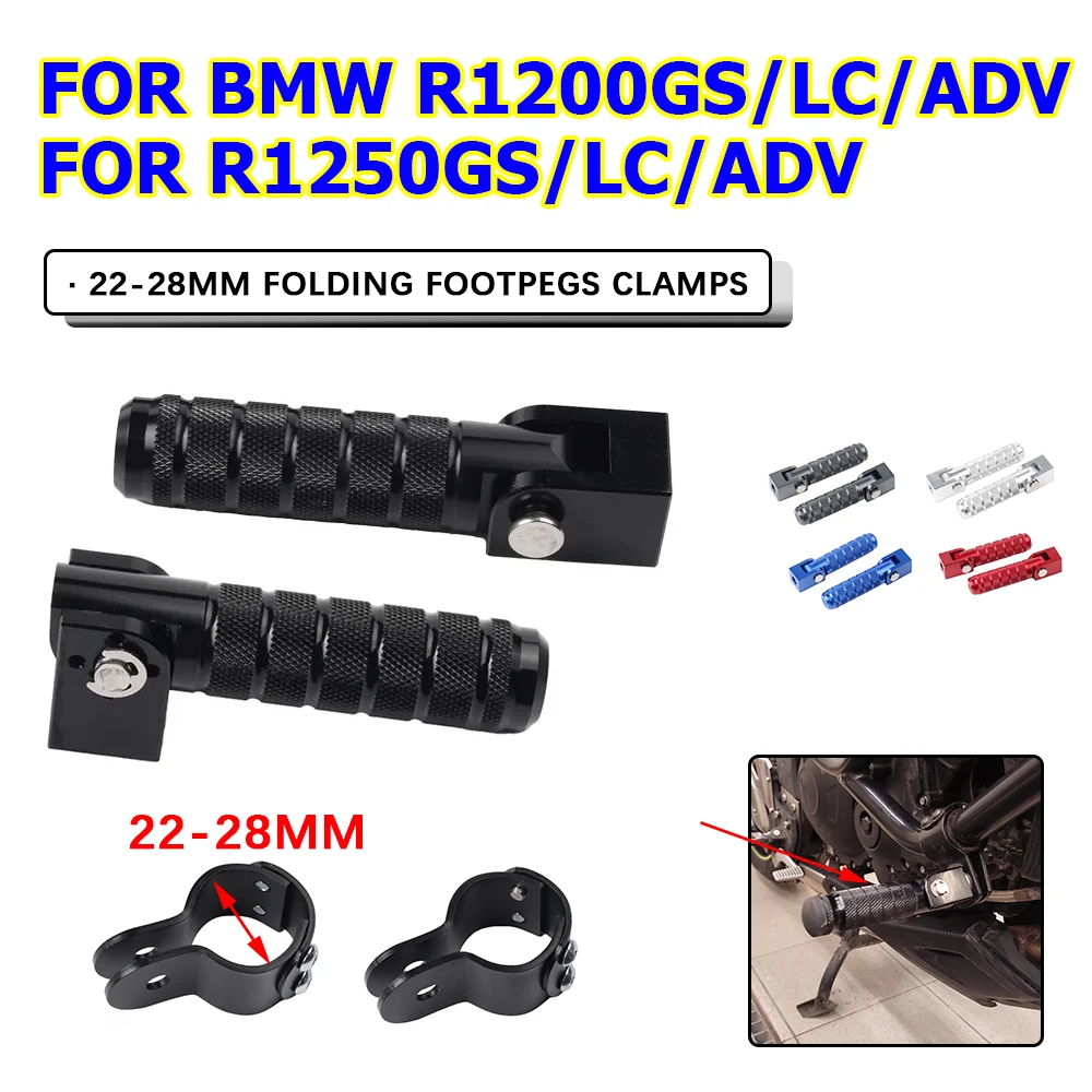 

Motorcycle Folding Foot Rests Pedal Crash Bars Clamps Footrests Footpegs For BMW R1200GS LC R1250GS ADV R 1200 1250 GS Adventure