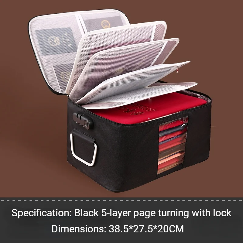 Zipper Document Storage Bag Large Clothes Luggage Compression Lock Reclosable Handbag Portable Travel Home Organization