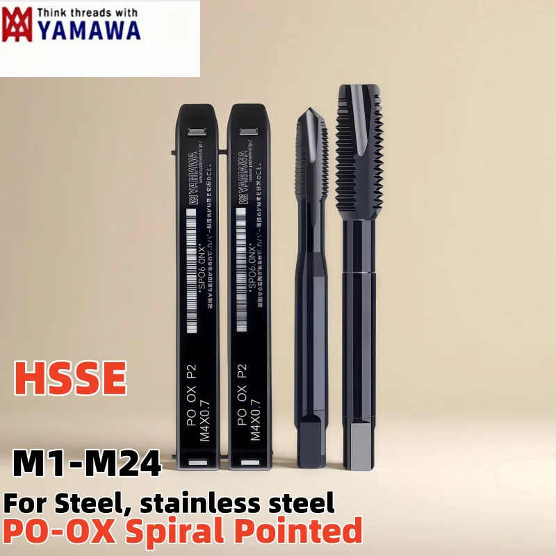 1PCS Japan YAMAWA HSSE INOX Metric Spiral Pointed Tap M2M3M4M5M6M8-M24 Machine Screw Thread Taps For Blind Hole Tap for Steel