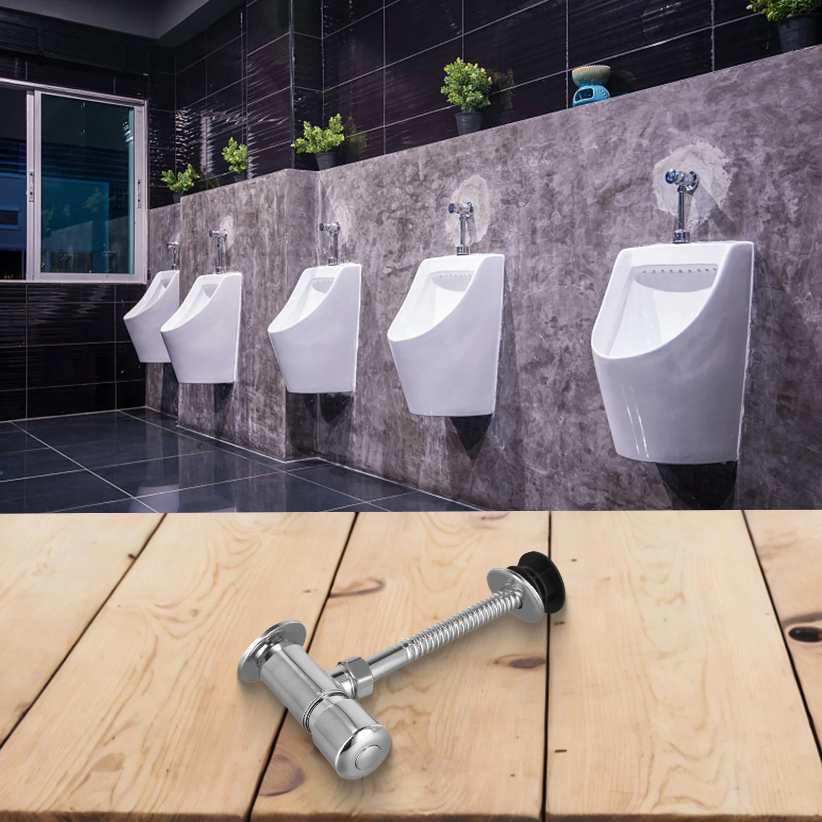 

Bathrooms Closestool Drainage Valve Hand Press Public Toilets Simple Appearance Urinal Flush Valve Flush Valve