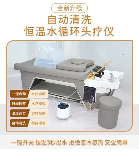 Hair Salon Shampoo Chair Thai Flat Lying Constant Temperature Massage Bedside Therapy Shampoo Chair Ceramic Basin